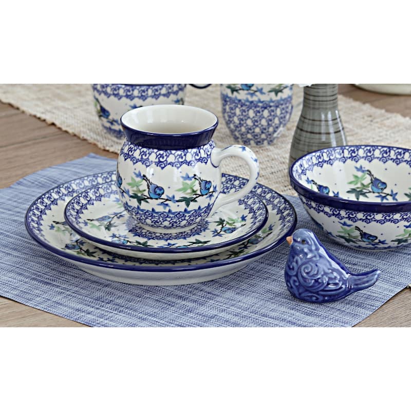 Blue Rose Polish Pottery Ceramika Artystyczna Cereal Bowl