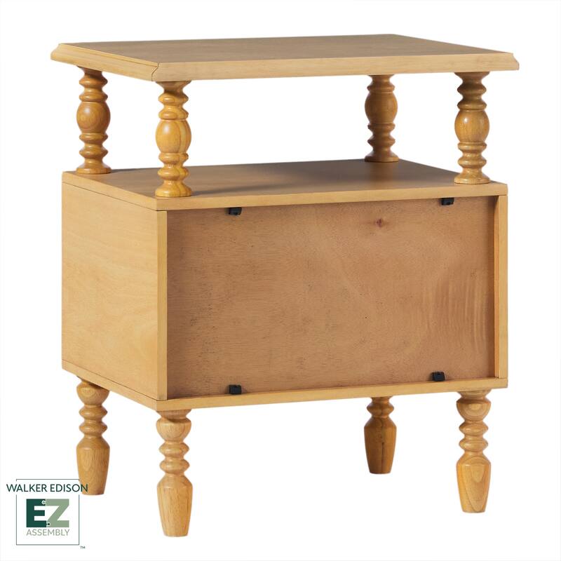 Walker Edison Easy Assembly Solid Wood 2-Drawer Nightstand