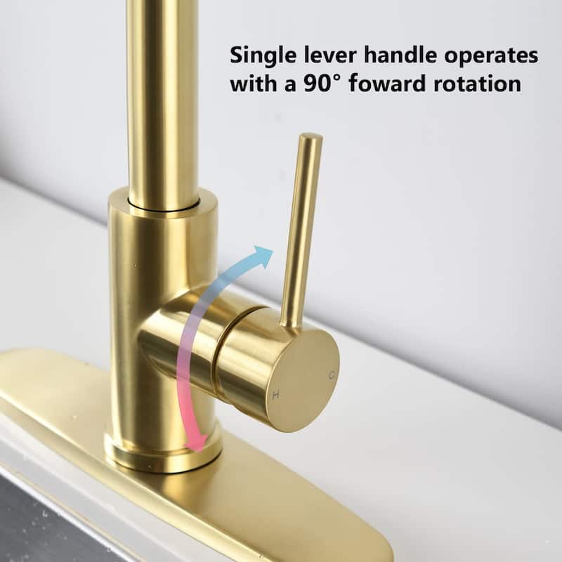 Pull Down Kitchen Sink Faucet With Sprayer Single Handle Kitchen Faucet Stainless Steel One Hole Modern Basin Vanity Taps