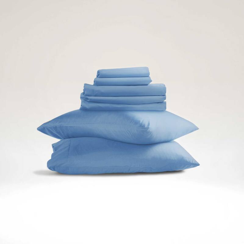 Emperyan 7 PC Bedding Set, Luxury Microfiber Duvet Cover With Sheets Bed Sets - King - Calm Blue