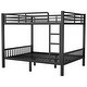 preview thumbnail 20 of 30, Metal Bunk Bed with Ladder and Metal Slats Support, Storage Underneath, Heavy Bunk Beds, Black Bed Frame, No Box Spring Needed