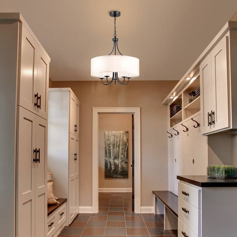 Modern Drum Light Chandelier Industrial Dining Room Light Fixtures