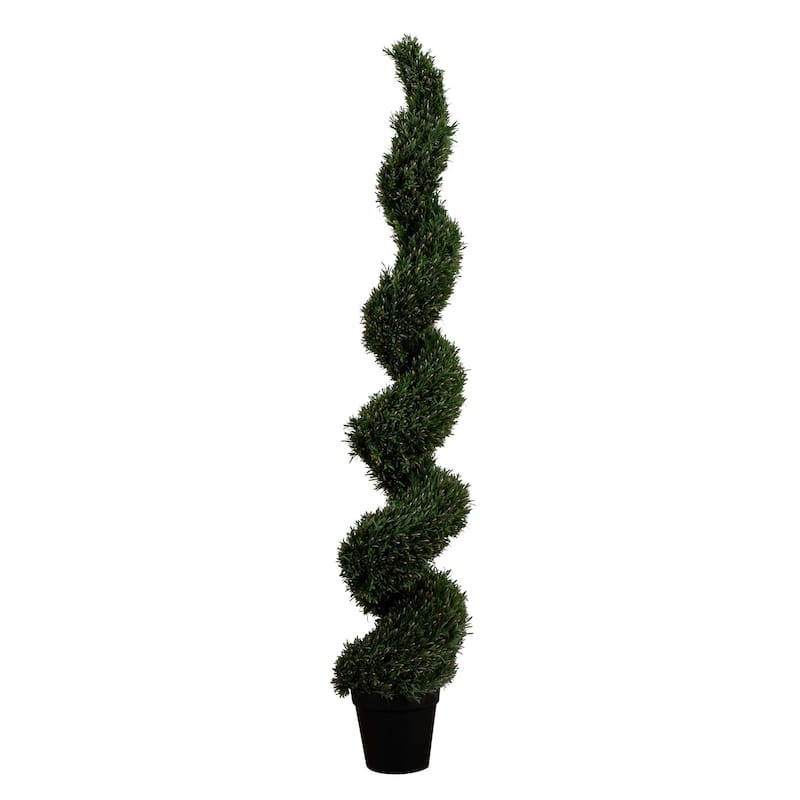 7' UV Resistant Rosemary Spiral Topiary Tree (Indoor/Outdoor) - Green