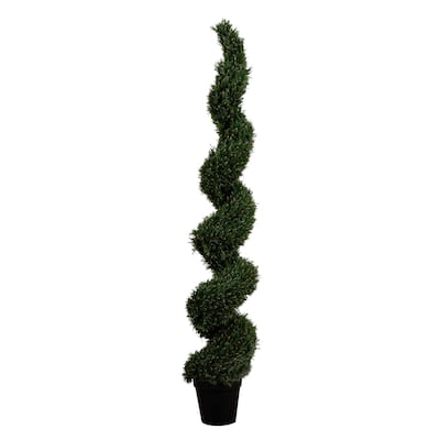 7' UV Resistant Rosemary Spiral Topiary Tree (Indoor/Outdoor) - Green