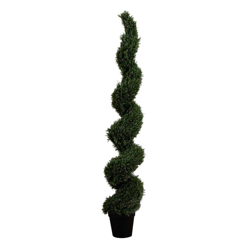 7' UV Resistant Rosemary Spiral Topiary Tree (Indoor/Outdoor) - Green