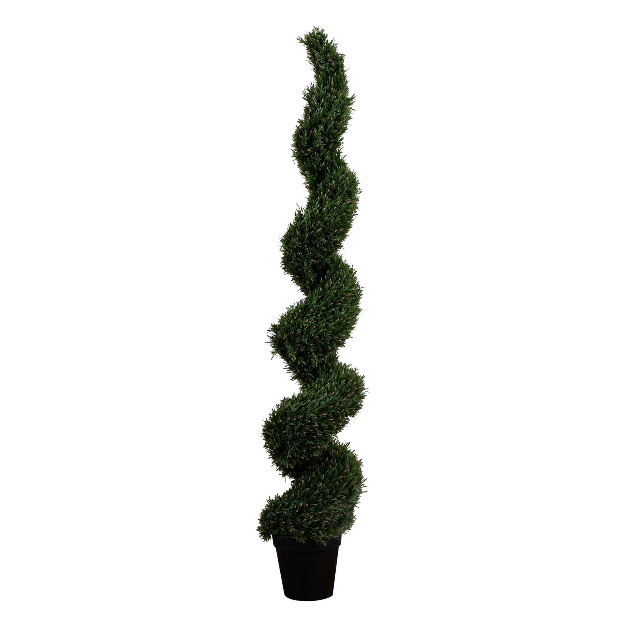 7' UV Resistant Rosemary Spiral Topiary Tree (Indoor/Outdoor) - Green