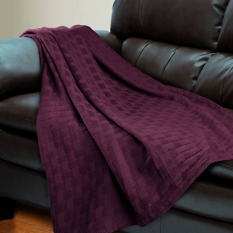 Superior Basketweave All-Season Bedding Cotton Blanket