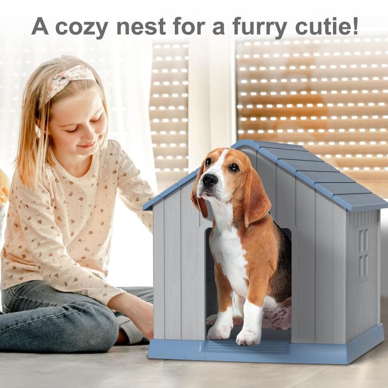 Durable Waterproof Plastic Dog House for Small to Large Sized Dogs