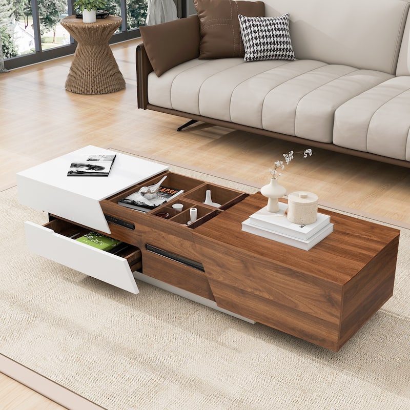 Modern Extendable Sliding Top Coffee Table