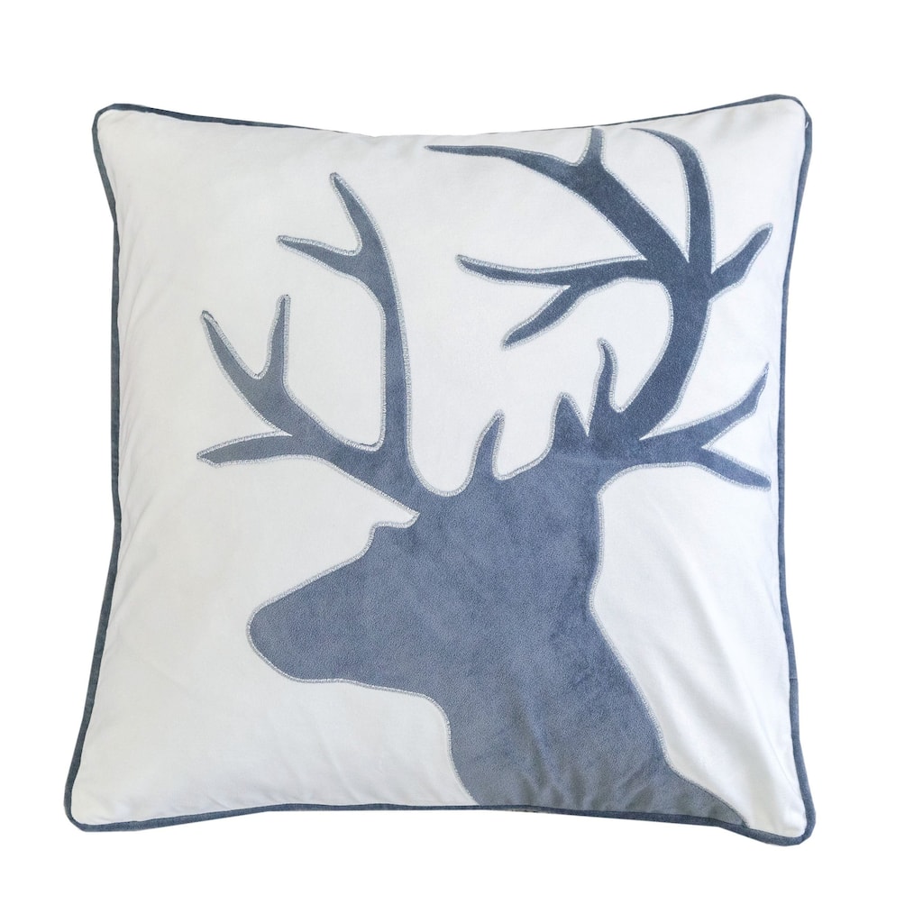 Holiday Reindeer Velvet Accent Pillow