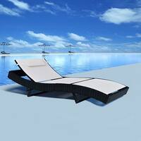 vidaXL Garden Sun Lounger Poly Rattan Wicker Outdoor Day Bed Chair Recliner