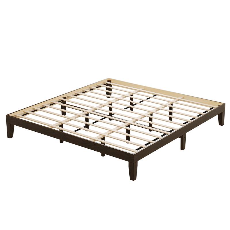 12" Wood Platform Bed Frame - California King, No Box Spring, Easy Assembly​ - Espresso - California King