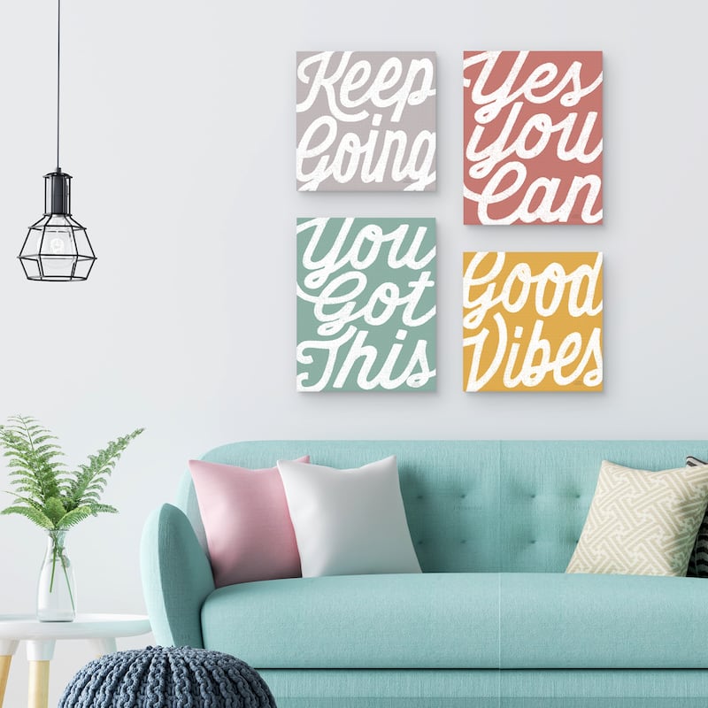 Positivity I, IV, V, & VII by Laura Marshall Canvas Art Prints