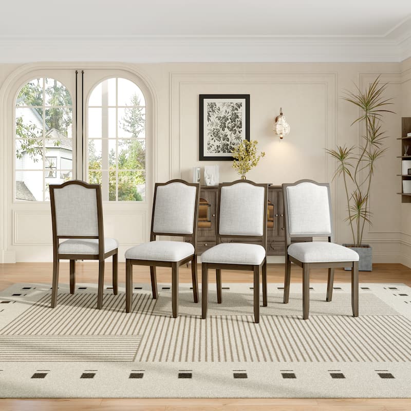 Farmhouse Dining Chairs Set of 4, Upholstered Dining Chairs with High Back, Modern Seating for Kitchen, Bedroom & Living Room