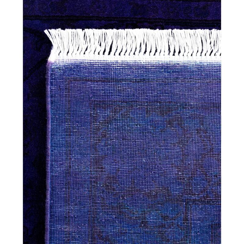 Overdyed One-of-a-Kind Hand-Knotted Area Rug - Purple - 3' 1" x 10' 7"