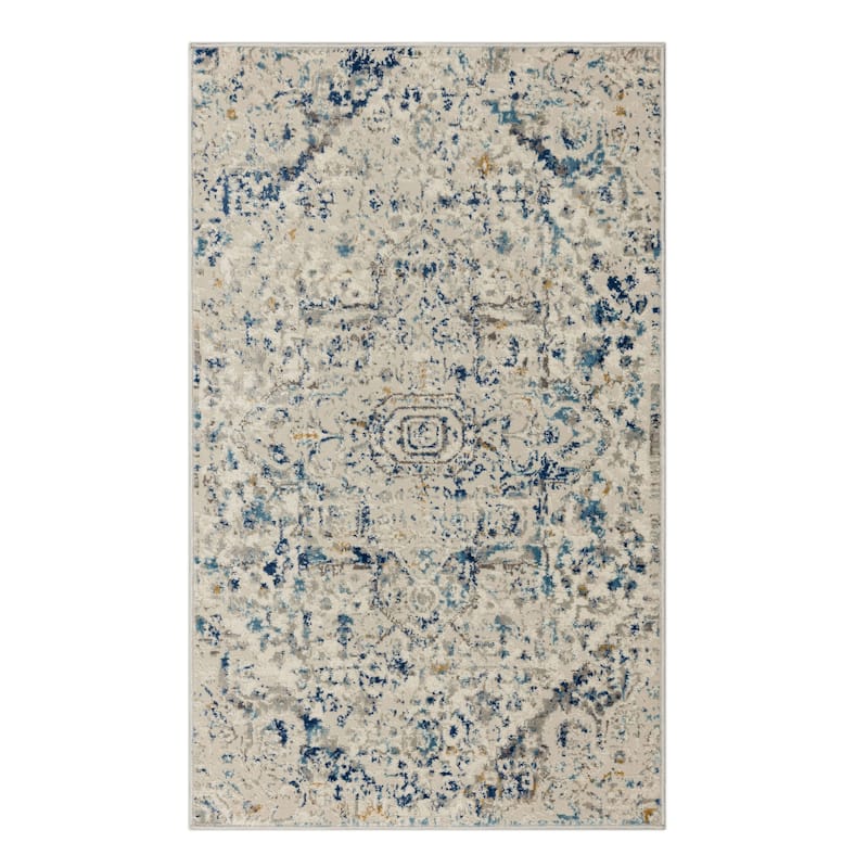 Mohawk Home Paris Floral Ornamental Medallion Woven Area Rug - 3' 9" x 6' - Blue