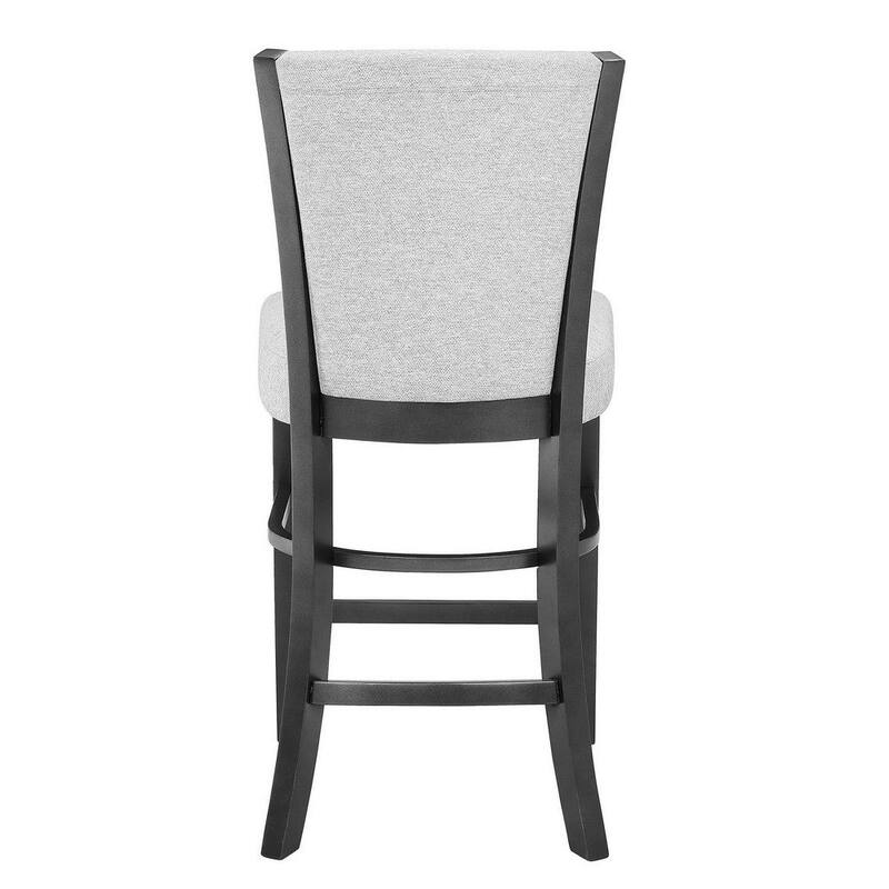 24 Inch Set of 2 Counter Height Chair with Fabric Upholstery and Wood Frame - 17.5 L x 19 W x 41 H Inches