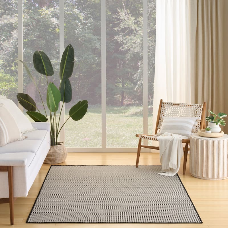Nourison Courtyard Indoor/Outdoor Modern Geometric Area Rug