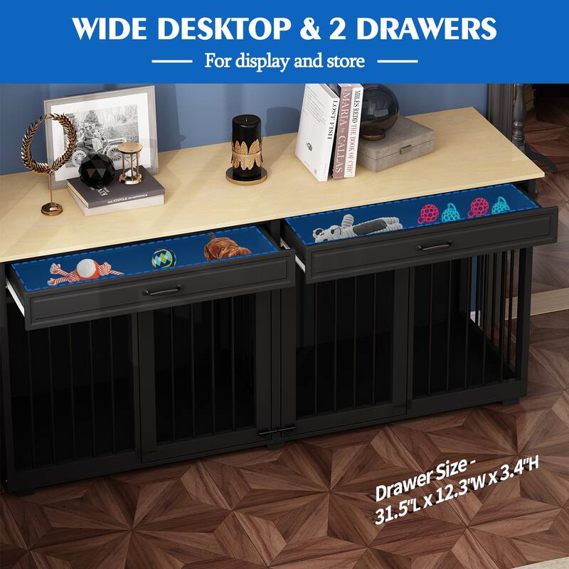 Home & Pet Organizer Elegant Sideboard with Pet Nook & Storage Drawers
