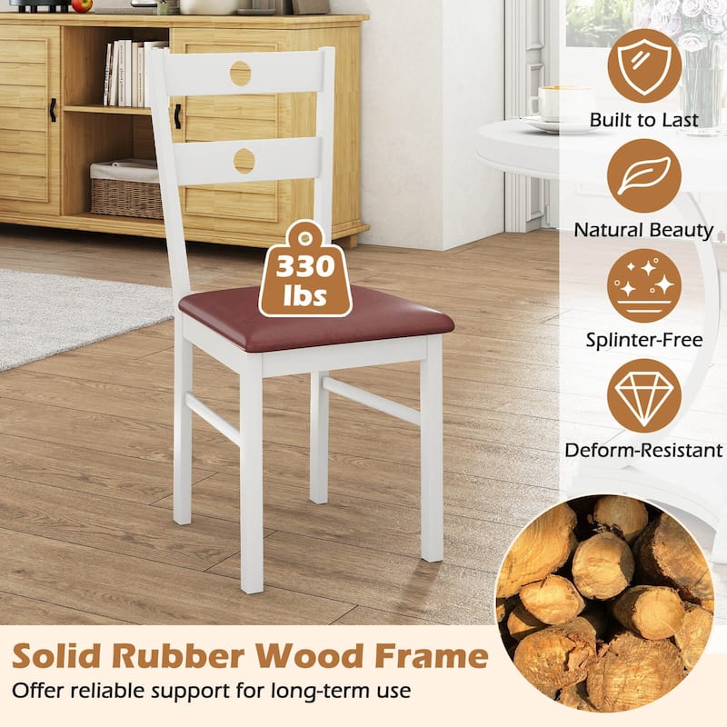 Costway Wood Dining Chairs Set of 2/4 with Rubber Wood Frame, Padded - See Details
