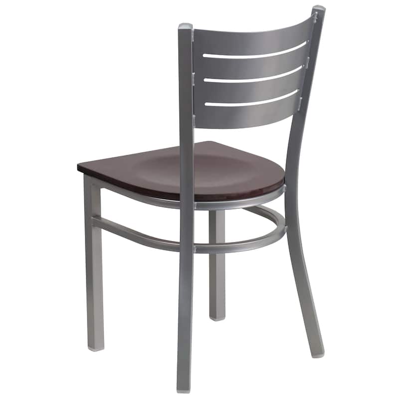 Slat Back Metal Restaurant Chair - 16.5"W x 19"D x 33.5"H