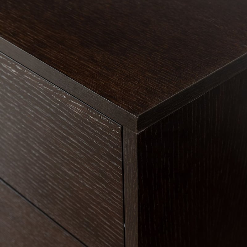 Modern Auburn Solid Wood Dresser Chest of Drawers with Retro Round Handle