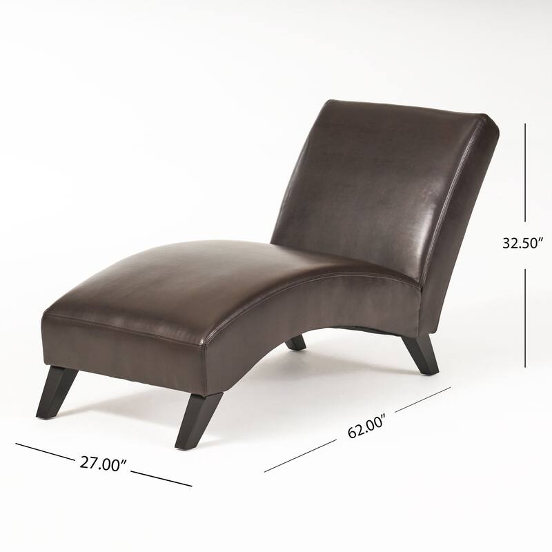 Christopher Knight Home - Finlay Leather Chaise Lounge