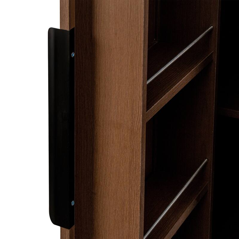 Kitchen Pantry Cabinet, 62.99" Walnut Freestanding Buffet Sideboard with Doors & Shelves, Wood Storage Cabinet for Dining Room