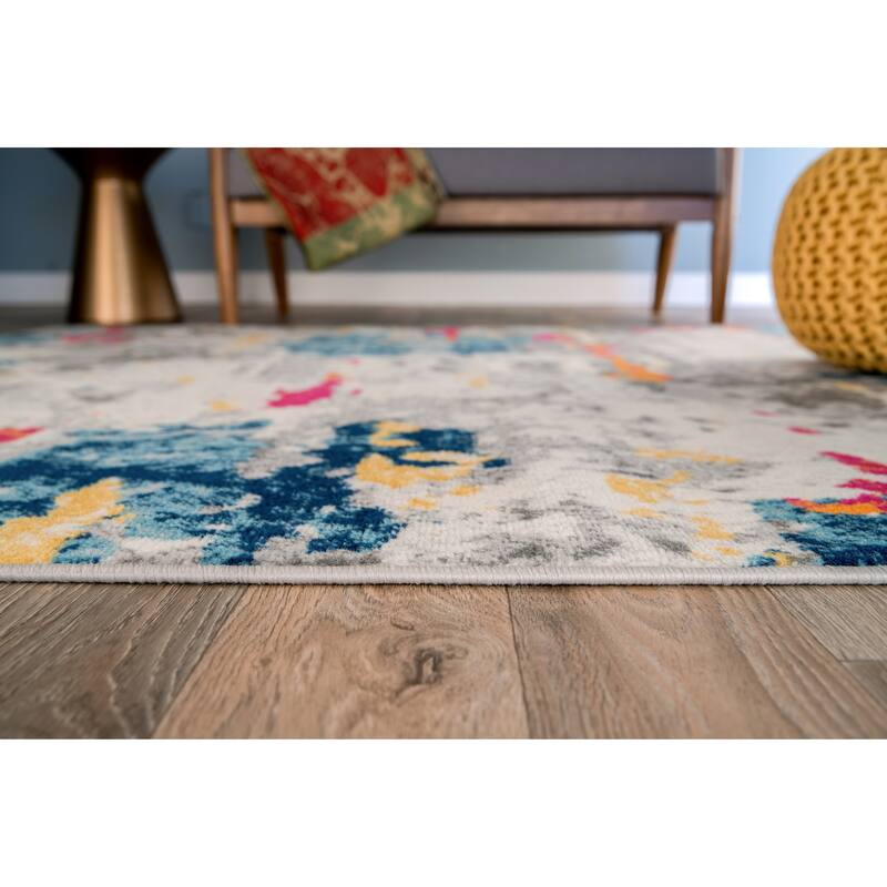 Porch & Den Tanoak Distressed Abstract Pattern Area Rug