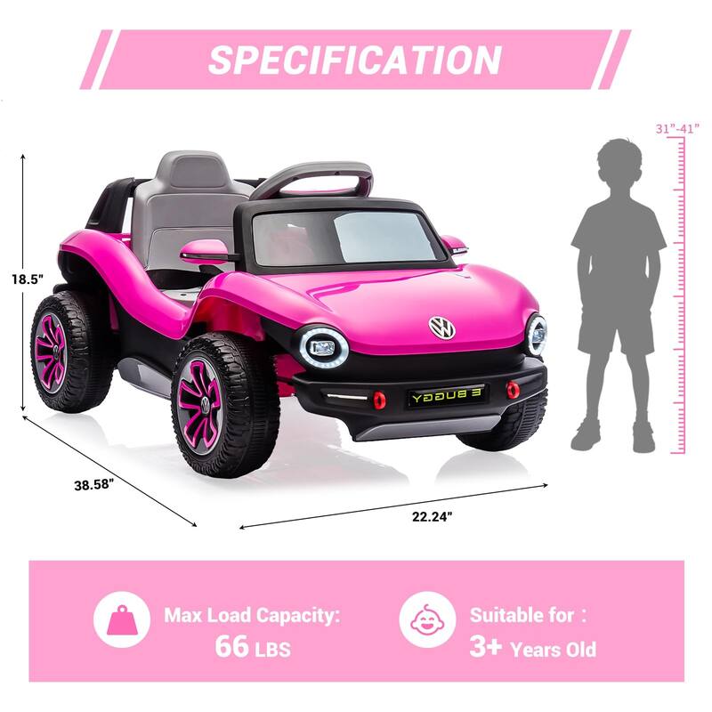 Ride On Car, Licensed Volkswagen Beetle Electric Toy Car for Kids,Toddler Electric Vehicle with Parental Remote
