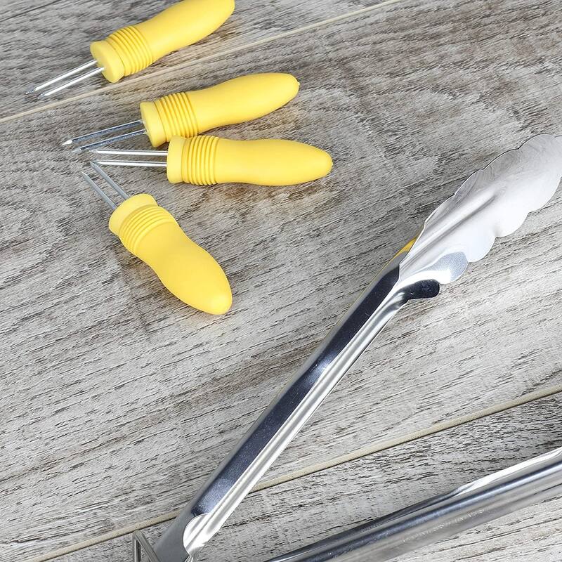 Chef Craft 6pc Corn Cob Utensil Set - Includes 2 Corn Dishes & 4 Corn Cob Holders
