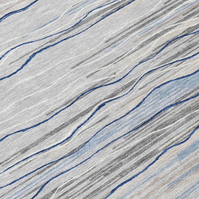Machine Washable Indoor/ Outdoor Modern Stripe Chantille Rug