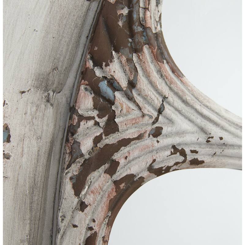 Metal Window Pane Inspired Wall Mirror with Arched Top - White - Roche River Decor