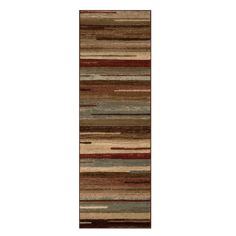 Superior Stripes Abstract Lines Power-Loomed Indoor Area Rug