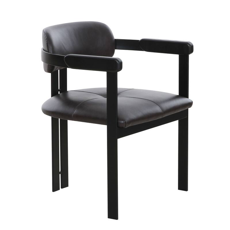 Modrst Aneta Modern Dark Brown Leather & Black Dining Chair