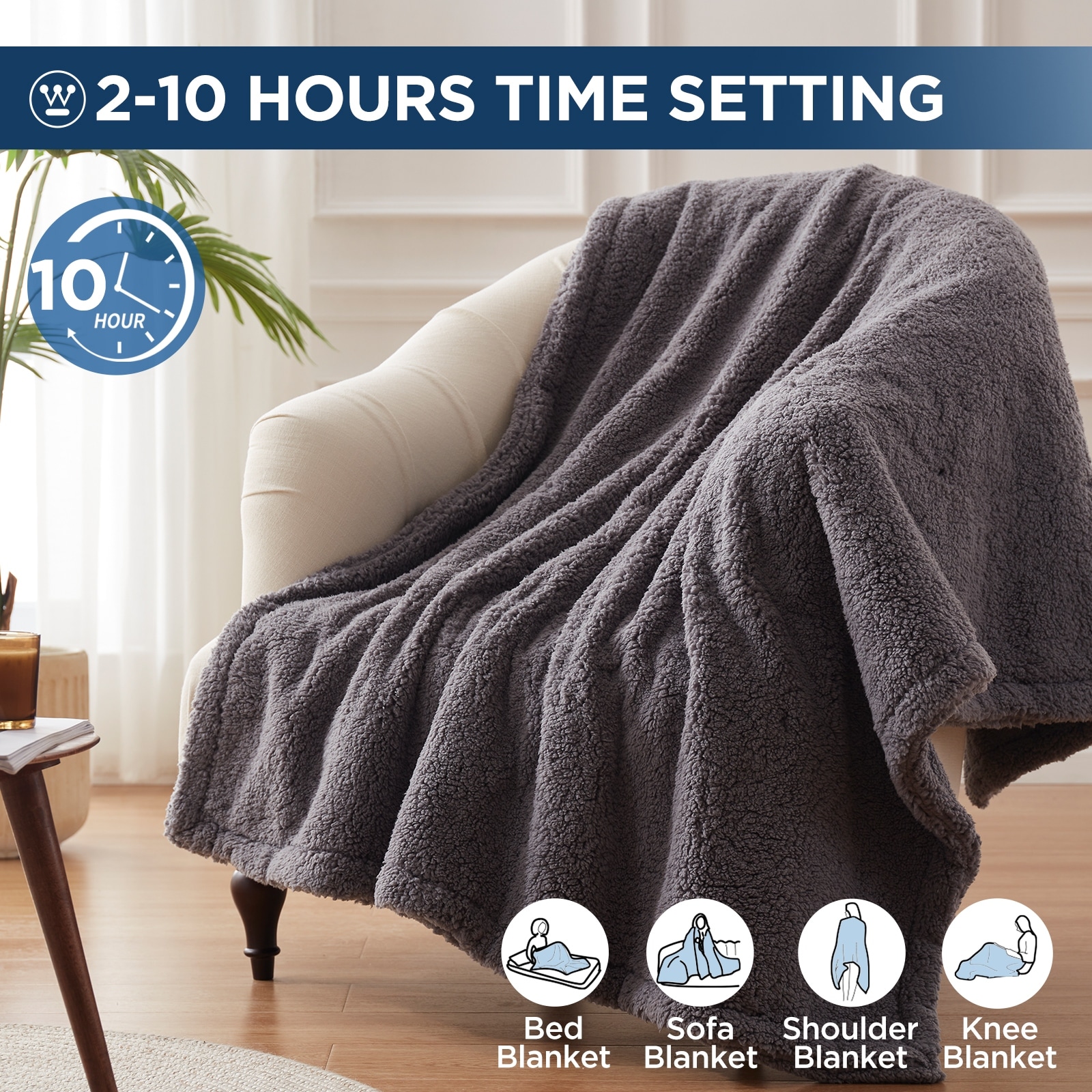 Westinghouse Electric Blankets Reversible Plush Heating Throws - Bed Bath u0026  Beyond - 32407992
