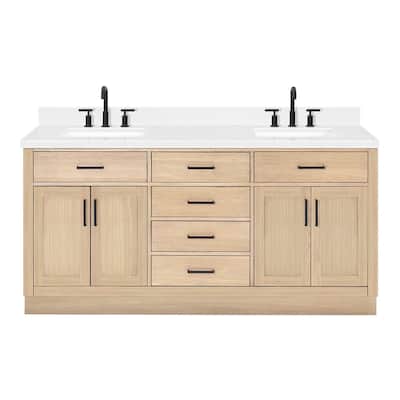 Ariel T072DCQRVO Hepburn 72" Free Standing Double Basin Vanity Set