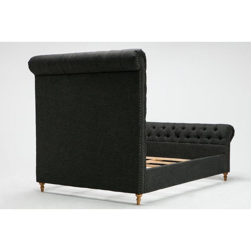 Manhattan Comfort Upholstered Mid Century Empire Bed