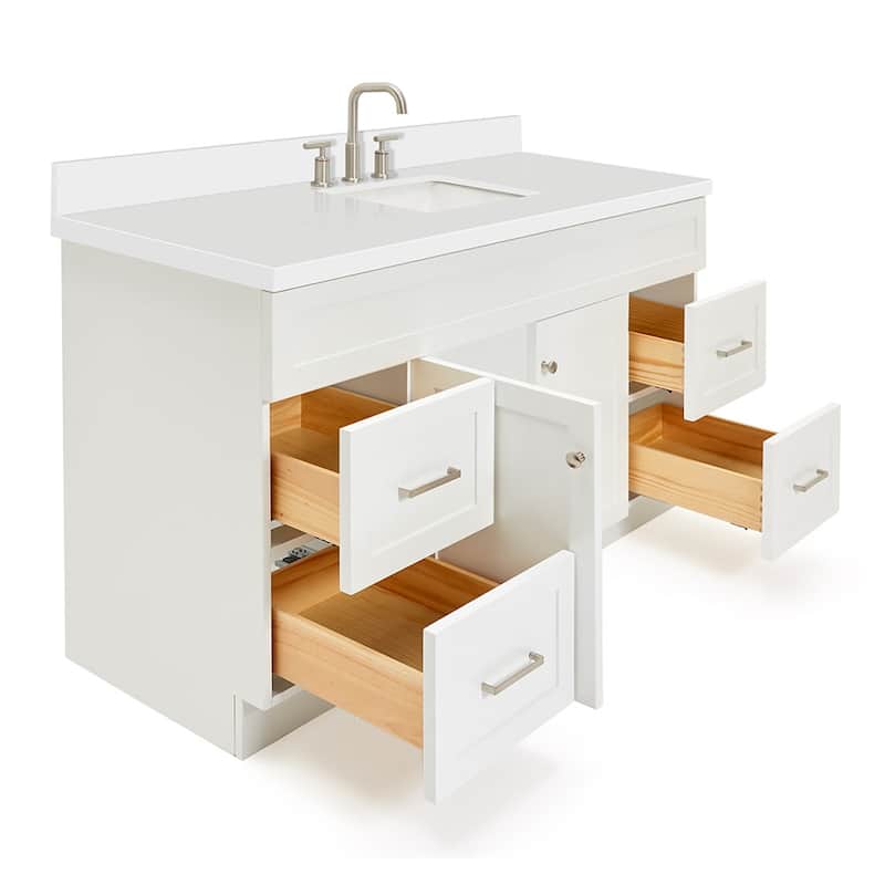 Ariel F061SWQRVO Hamlet 61" Free Standing Single Basin Vanity Set with