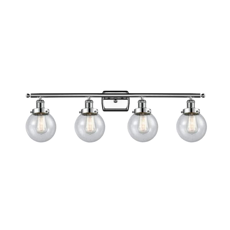 Innovations Lighting 916-4W-11-36 Beacon Vanity Beacon 4 Light 36" - Polished Chrome / Seedy