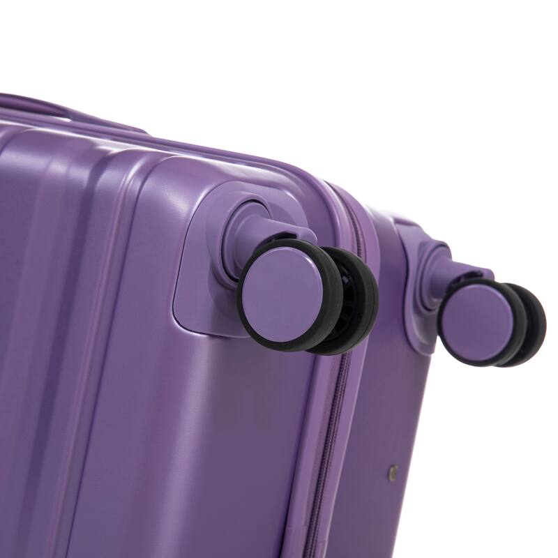 3 pcs/set in ABS Spinner Wheel Luggage, Carry on Suitcase, Matching Color, Combination Lock (Purple)