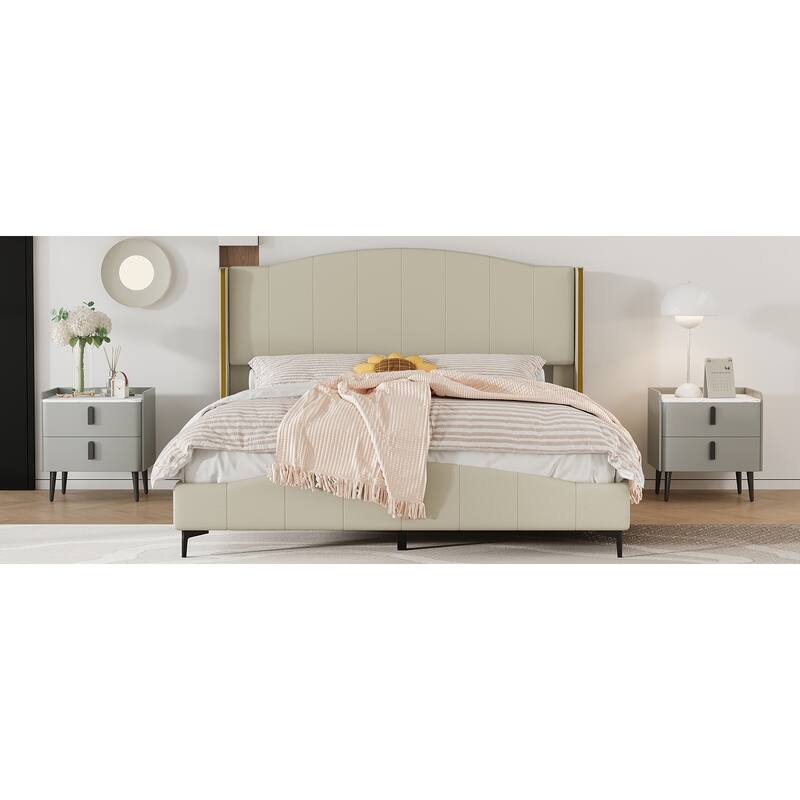 Nightstands Set of 2: 2-Drawer Marble-Pattern Top Modern Bedside/End Table - Gray