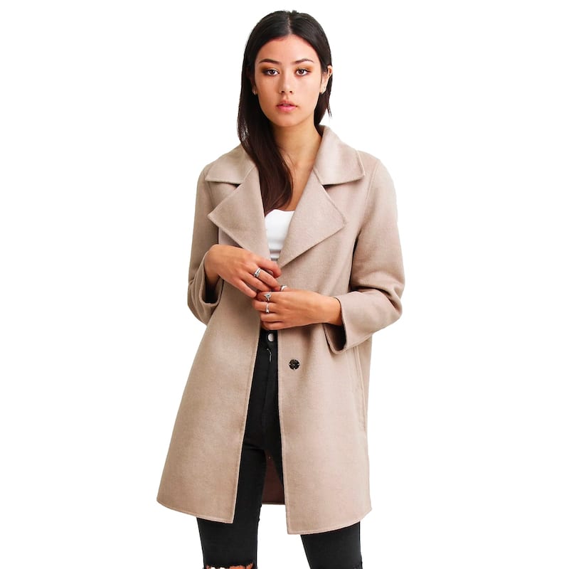 Ex-Boyfriend Wool Blend Oversized Jacket - XS - Beige