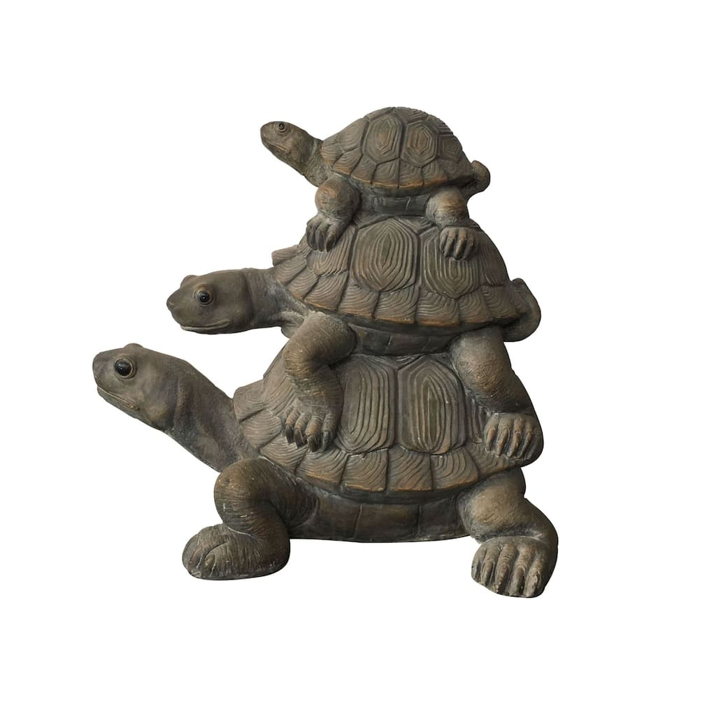 24" Stacked Turtle Family Outdoor Garden Statue