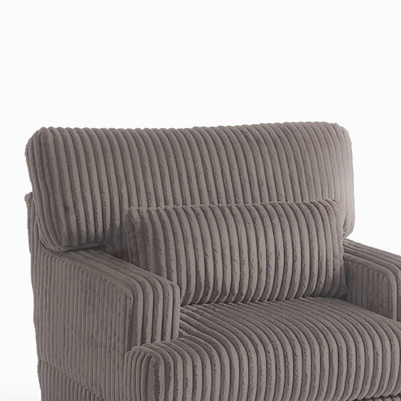 36" Wide Oversized Upholstered Chaise Lounge Accent Chair with Ottoman