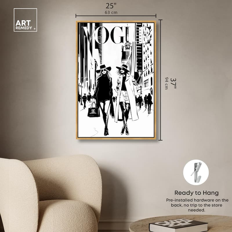 Shopping Gals Cover Canvas by Art Remedy