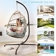 preview thumbnail 15 of 53, Oversized 1-Person Foldable Hanging Egg Chair - Wicker Swing Chair with Stand, Portable for Indoor Outdoor Patio