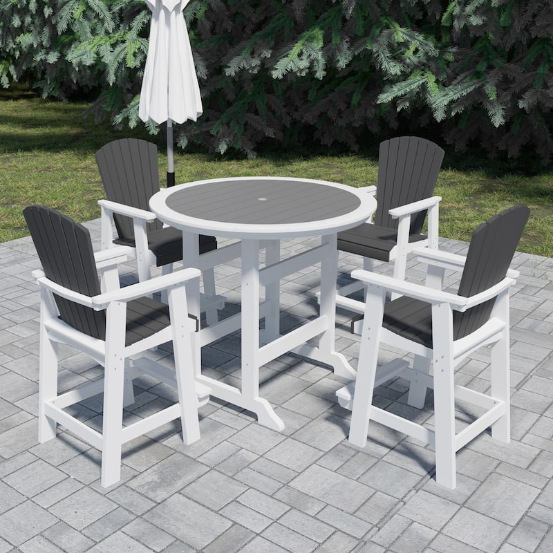 Patio Bar Table Set High Top Outdoor Table and Chairs Set of 5