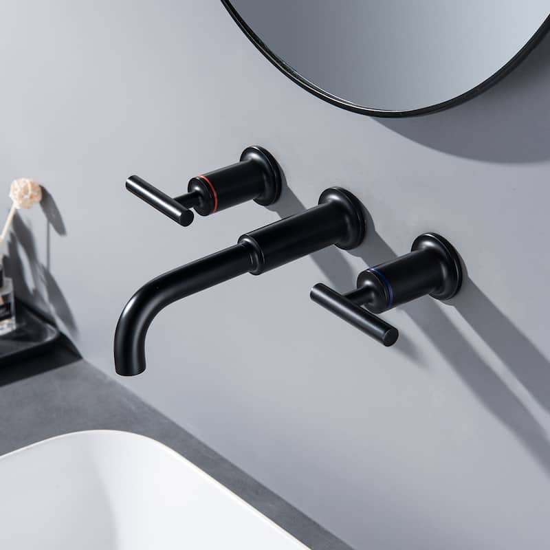 Double Handle into wall Bathroom Faucet With Double Handles