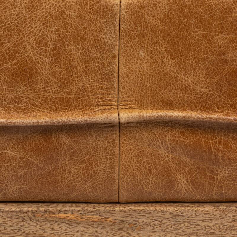 Wood Day Bed or Bench with Leather Cushion - 77.5"L x 28.0"W x 20.5"H